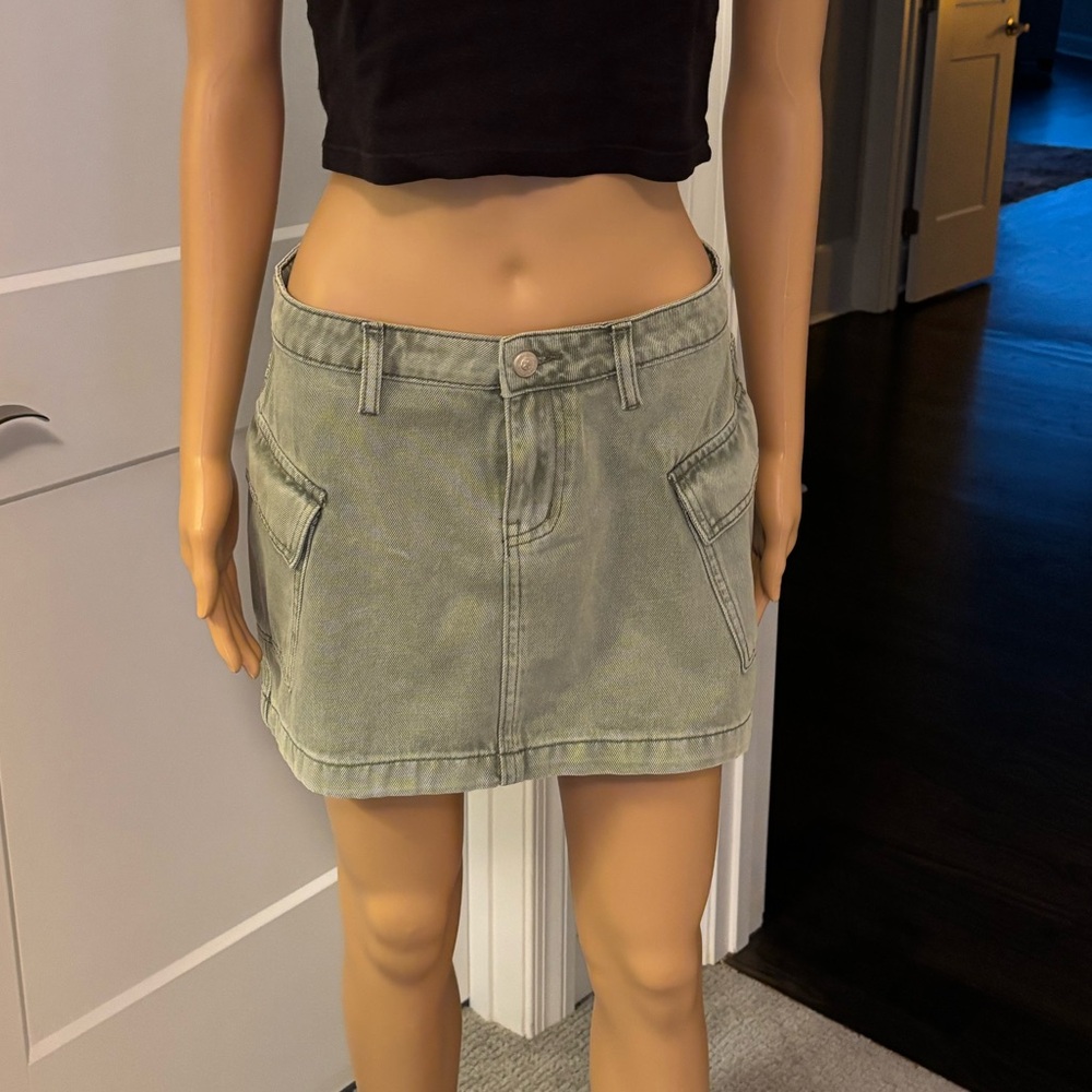 Princess Poly new with Tags Green Denim Mini Skirt